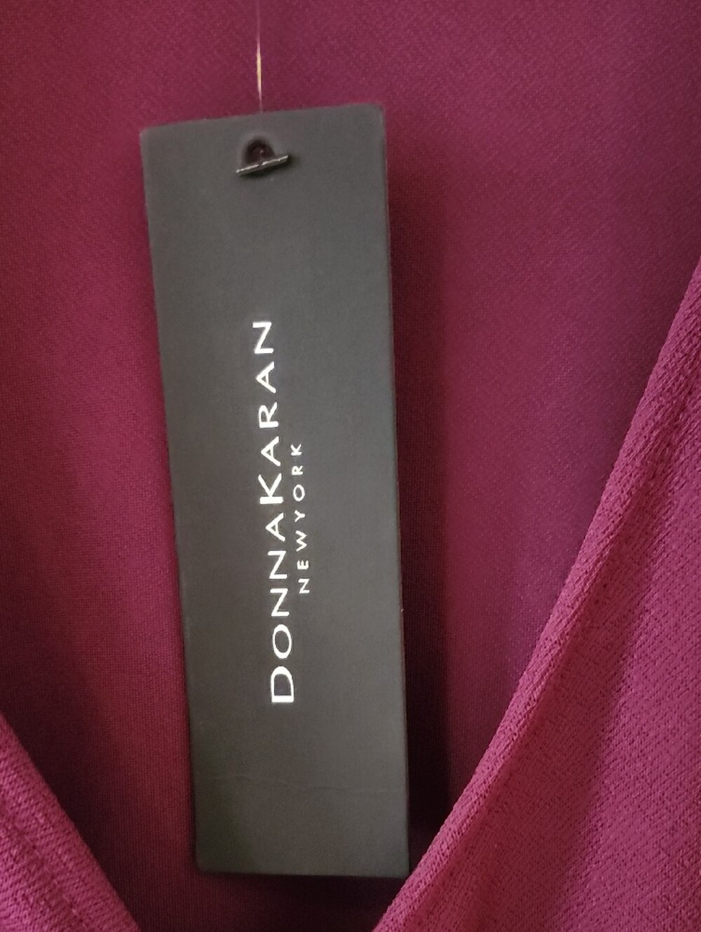 Donna Karan Plum Wrap-Style Long Sleeve Top - Picture 2 of 5